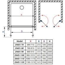 Душевая дверь Radaway Nes DWD I 70 прозрачное