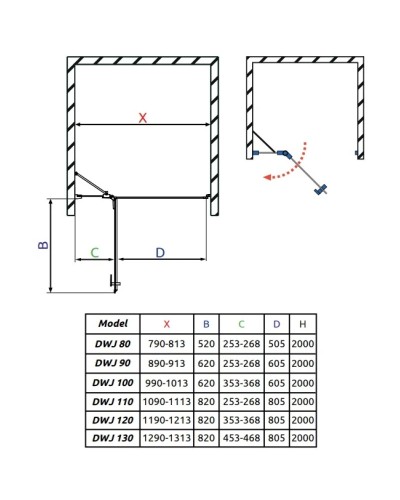 Душевая дверь Radaway Essenza New Black DWJ 120 L прозрачное