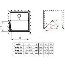 Душевая дверь Radaway Fuenta New DWB 80 L прозрачное