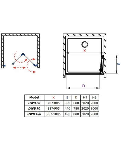 Душевая дверь Radaway Fuenta New DWB 80 R прозрачное