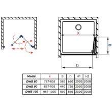 Душевая дверь Radaway Fuenta New DWB 100 R прозрачное