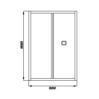 Душевая дверь Cerutti SPA Bella 90 D91B профиль Черный стекло прозрачное