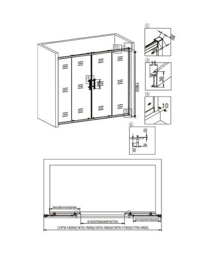 Душевая дверь Veconi Vianno VN-62 150 VN62-150-01-19C3 профиль Хром стекло прозрачное