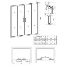Душевая дверь Veconi Vianno VN-45 200 VN45-200-01-19C1 профиль Хром стекло прозрачное