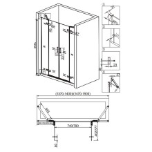 Душевая дверь Veconi Vianno VN-65 150 VN65-150-01-19C3 профиль Хром стекло прозрачное