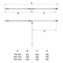 Душевая дверь Veconi Vianno VN-73B 80 VN73B-80-01-C4 профиль Черный матовый стекло прозрачное