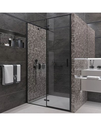 Душевая дверь Veconi Vianno VN-73B 100 VN73B-100-01-C4 профиль Черный матовый стекло прозрачное