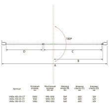 Душевая дверь Veconi Vianno VN-34 100 VN34-100-01-C7 профиль Хром стекло прозрачное