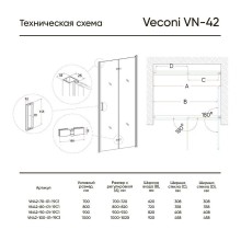 Душевая дверь Veconi Vianno VN-42 80 VN42-80-01-19C1 профиль Хром стекло прозрачное