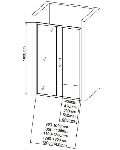 Душевая дверь Aquanet SD-1100A 110 273605 профиль Хром стекло прозрачное