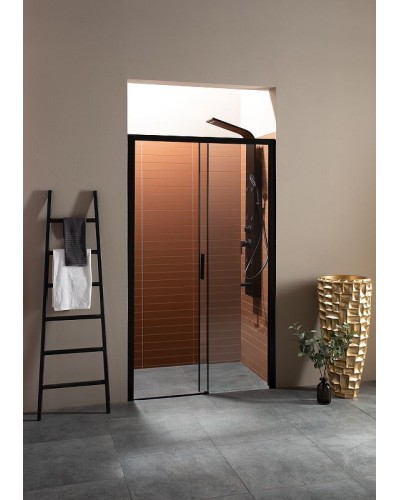 Душевая дверь Aquanet Pleasure AE60-N-160H200U-BT 160 273600 профиль Черный матовый стекло прозрачное