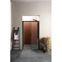 Душевая дверь Aquanet Pleasure AE60-N-150H200U-BT 150 273599 профиль Черный матовый стекло прозрачное