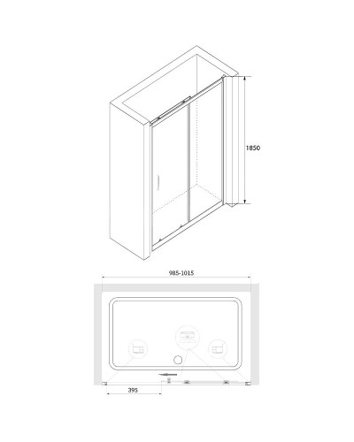 Душевая дверь RGW Classic CL-14-B 100 32091410-14 профиль Черный стекло прозрачное