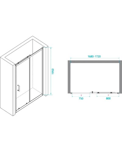 Душевая дверь RGW Passage PA-14 170 41081417-11 профиль Хром стекло прозрачное