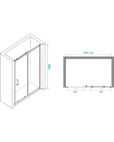 Душевая дверь RGW Passage PA-14 110 41081411-11 профиль Хром стекло прозрачное