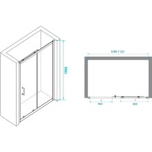 Душевая дверь RGW Passage PA-14 B 110 41081411-14 профиль Черный стекло прозрачное