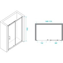 Душевая дверь RGW Passage PA-14 B 170 41081417-14 профиль Черный стекло прозрачное