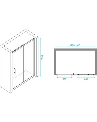 Душевая дверь RGW Passage PA-14 B 180 41081418-14 профиль Черный стекло прозрачное