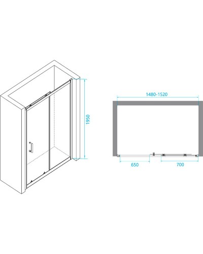 Душевая дверь RGW Passage PA-14 B 150 41081415-14 профиль Черный стекло прозрачное
