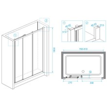 Душевая дверь RGW Classic CL-11 80 04091108-51 профиль Хром стекло шиншилла