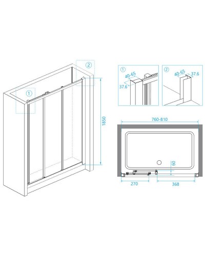 Душевая дверь RGW Classic CL-11 80 04091108-51 профиль Хром стекло шиншилла