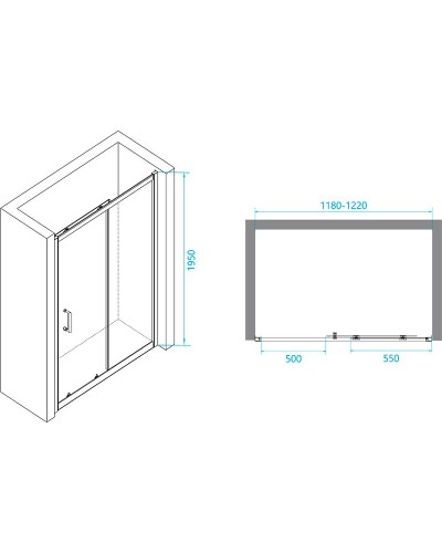 Душевая дверь RGW Passage PA-14 G 120 41081412-16 профиль Золото стекло прозрачное