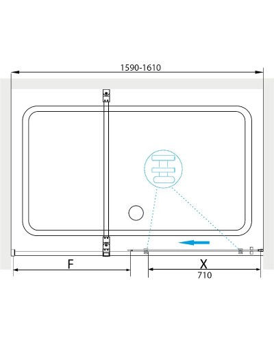 Душевая дверь RGW Tornado TO-18 B 160 41071816-14 профиль Черный стекло прозрачное