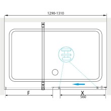 Душевая дверь RGW Tornado TO-18 B 130 41071813-14 профиль Черный стекло прозрачное