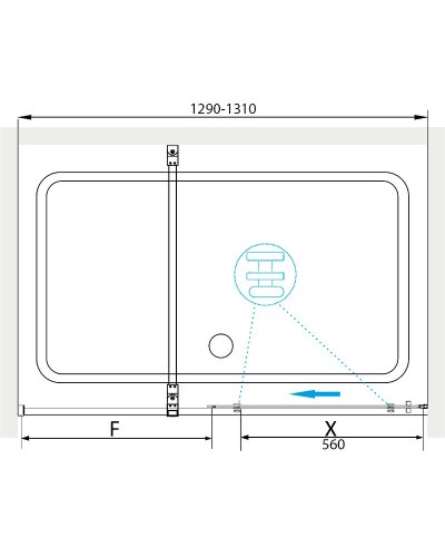 Душевая дверь RGW Tornado TO-18 B 130 41071813-14 профиль Черный стекло прозрачное