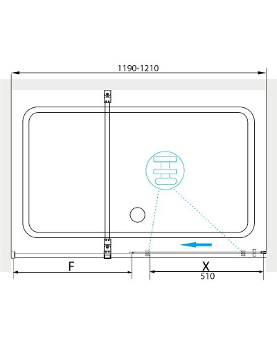 Душевая дверь RGW Tornado TO-18 B 120 41071812-14 профиль Черный стекло прозрачное