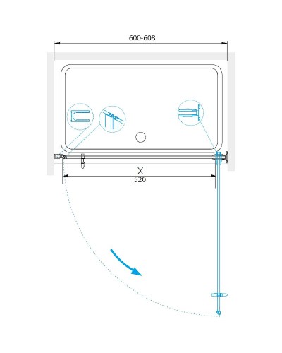 Душевая дверь RGW Hotel HO-011 60 350601106-11 профиль Хром стекло прозрачное