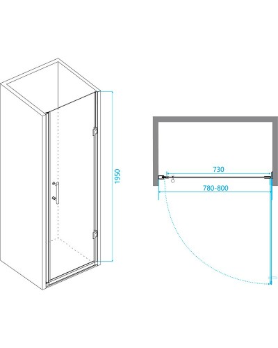 Душевая дверь RGW Passage PA-06 B 80 41080608-14 профиль Черный стекло прозрачное