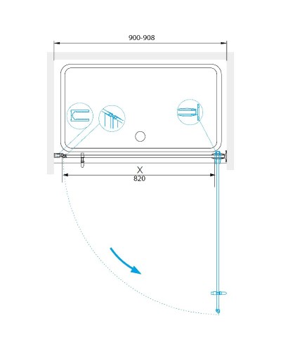 Душевая дверь RGW Hotel HO-011-B 90 350601109-14 профиль Черный стекло прозрачное