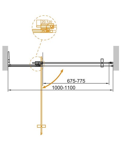Душевая дверь Cezares Slider 110 SLIDER-B-1-100/110-C-NERO профиль Черный матовый стекло прозрачное