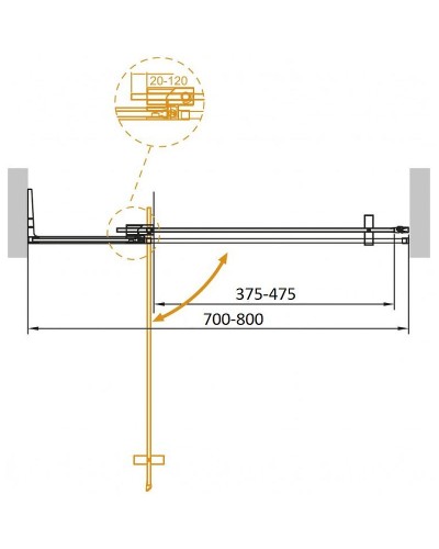 Душевая дверь Cezares Slider 80 SLIDER-B-1-70/80-GRIGIO-NERO профиль Черный матовый стекло серое