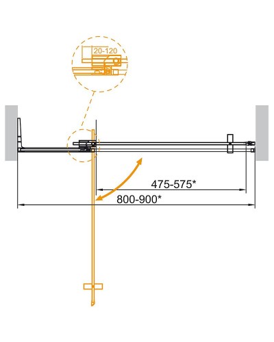 Душевая дверь Cezares Slider 90 SLIDER-B-1-80/90-C-NERO профиль Черный матовый стекло прозрачное