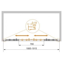 Душевая дверь 190 см Cezares PRATICO-BF-2-190-P-Cr текстурное стекло
