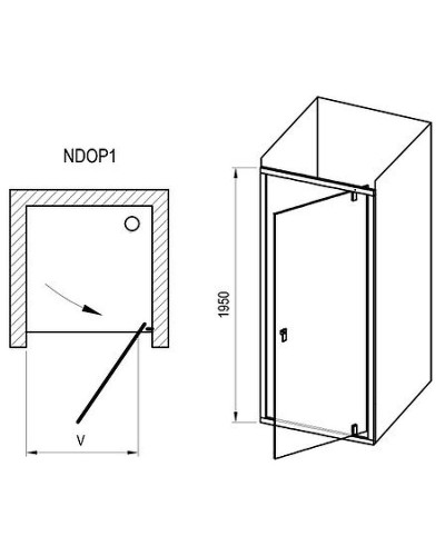 Душевая дверь Ravak Nexty NDOP1-80 03O40101Z1 профиль Белый стекло Transparent