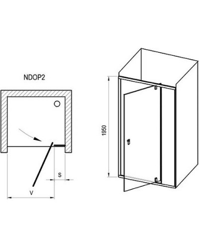 Душевая дверь Ravak Nexty NDOP2-100 03OA0300Z1 профиль Черный стекло Transparent
