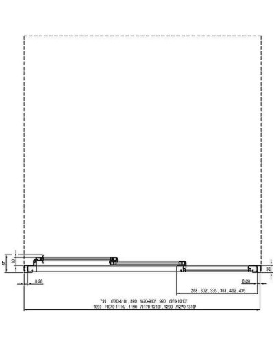 Душевая дверь Ravak Supernova ASDP3-110 00VD03R211 профиль Черный матовый витраж пластик Pearl