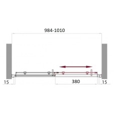 Душевая дверь 100 см BelBagno UNO-BF-1-100-P-Cr текстурное стекло