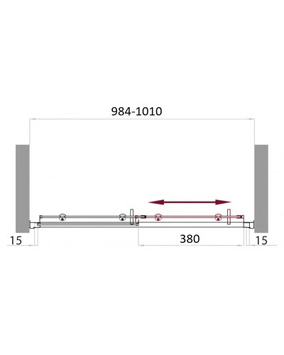 Душевая дверь 100 см BelBagno UNO-BF-1-100-P-Cr текстурное стекло