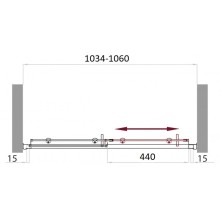 Душевая дверь 105 см BelBagno UNO-BF-1-105-P-Cr текстурное стекло