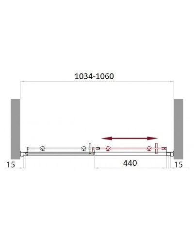 Душевая дверь 105 см BelBagno UNO-BF-1-105-P-Cr текстурное стекло