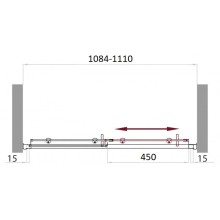 Душевая дверь 110 см BelBagno UNO-BF-1-110-C-Cr прозрачное