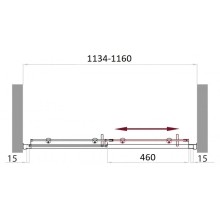Душевая дверь 115 см BelBagno UNO-BF-1-115-C-Cr прозрачное