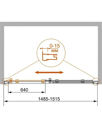 Душевая дверь Cezares Pratico 150 PRATICO-BF-1-150-C-Cr профиль Хром стекло прозрачное