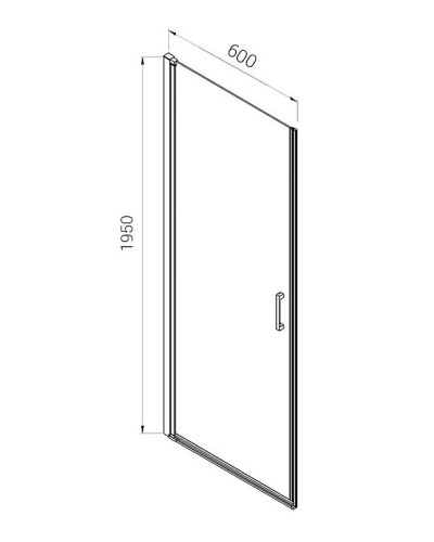 Душевая дверь Vincea Alpha 60 VDP-3AL600CL профиль Хром стекло прозрачное
