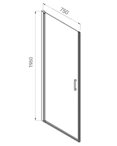 Душевая дверь Vincea Alpha 75 VDP-3AL750CL профиль Хром стекло прозрачное