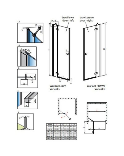 Душевая дверь Radaway Essenza New DWJ 80 R 385012-01-01R профиль Хром стекло прозрачное